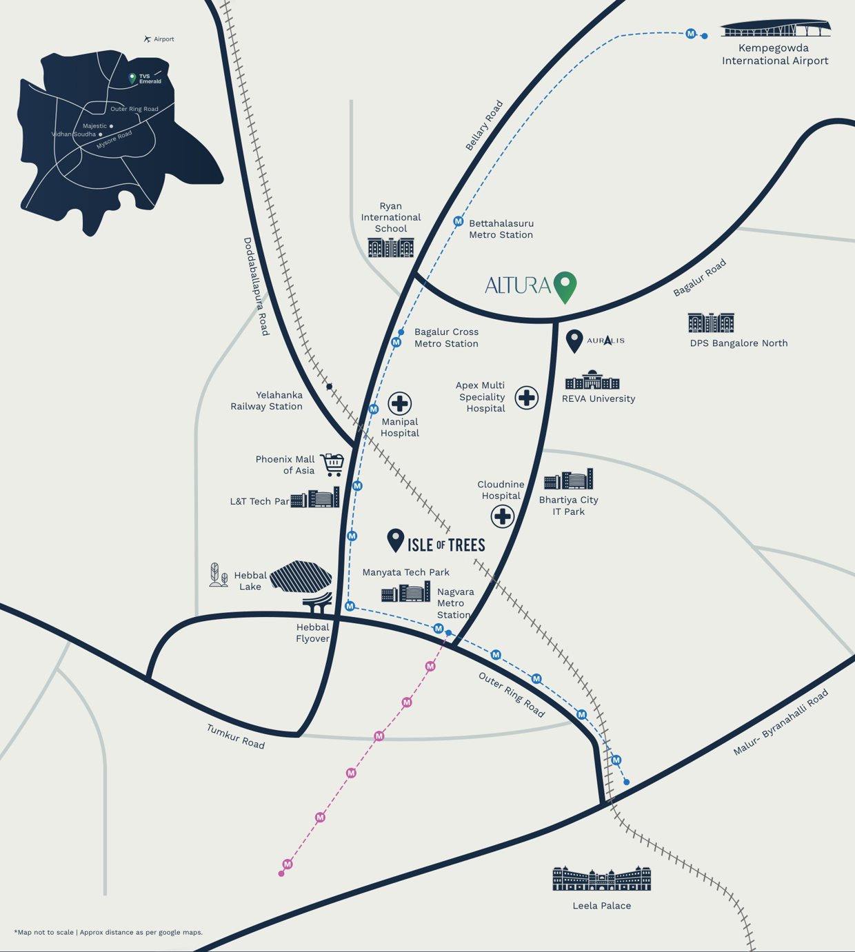 TVS Emerald Altura location map, Sathanur, North Bengaluru